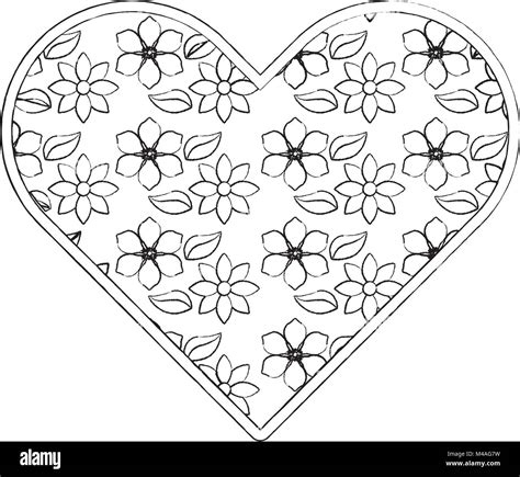 delicate heart with jasmine flower decoration Stock Vector Image & Art - Alamy