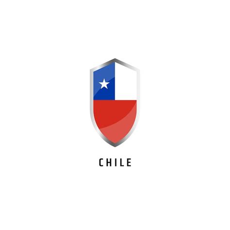 Bandera de chile con icono de escudo ilustración vectorial plana ...