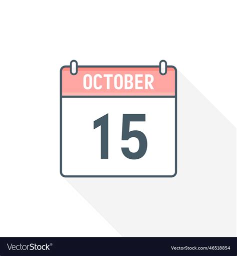 15th october calendar icon october 15 calendar Vector Image