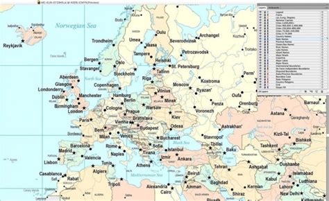 Printable Europe Map With Cities