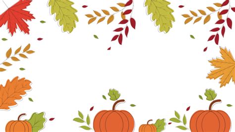 Thanksgiving Pumpkin PNG Image, Thanksgiving Border Horizontal Picture Cute Maple Big Pumpkin ...