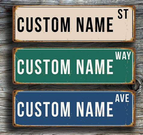 Custom Street Signs - Vintage Style http://www.classicmetalsigns.com/product/custom-street-signs ...