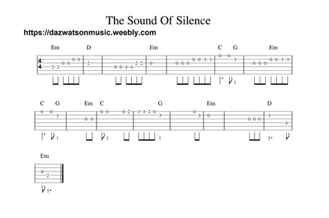 the sound of silence easy guitar tab | Learn guitar chords, Guitar ...