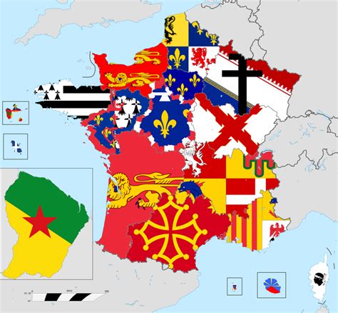 Flag map of French Regions in 2016 : vexillology