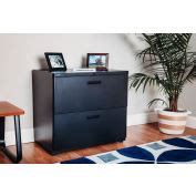 Interion® 30" Premium Lateral File Cabinet 5 Drawer Black | 252468BK - GLOBALindustrial.com