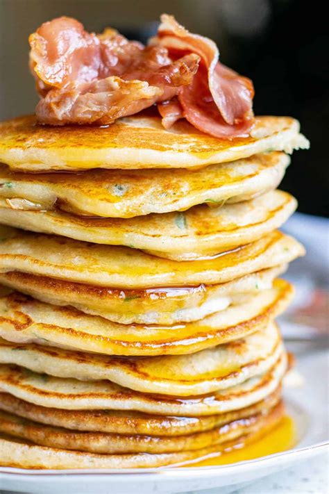 Bacon Pancakes w/ Bacon Brown Butter Topping • Pancake Recipes