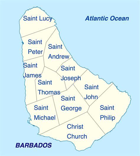 Barbados - administrative • Map • PopulationData.net