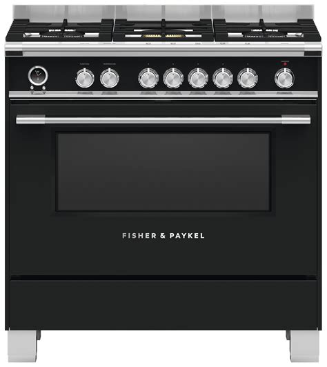 F&P 90cm FREESTANDING DUAL FUEL SINGLE CAVITY RANGE COOKER - Black - KA Distribution