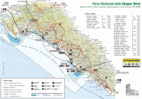 Printable Map Of Cinque Terre