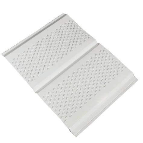 Amerimax Home Products 12 in. x 12 ft. White Aluminum D6 Vented Soffit 77102 - The Home Depot