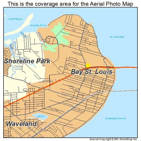 Aerial Photography Map of Bay St Louis, MS Mississippi