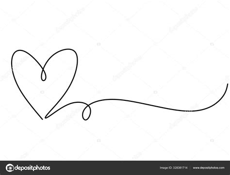 Coeur une ligne dessin symbole de l'amour. Croquis vectoriel continu dessiné à la main ...