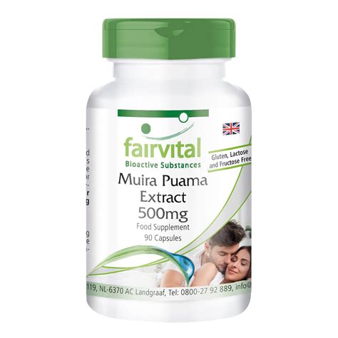 Fairvital Muira Puama Extract 500mg - Vegan - High Dosage - 90 Capsules