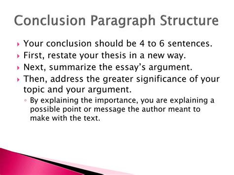 Conclusion Paragraph Format