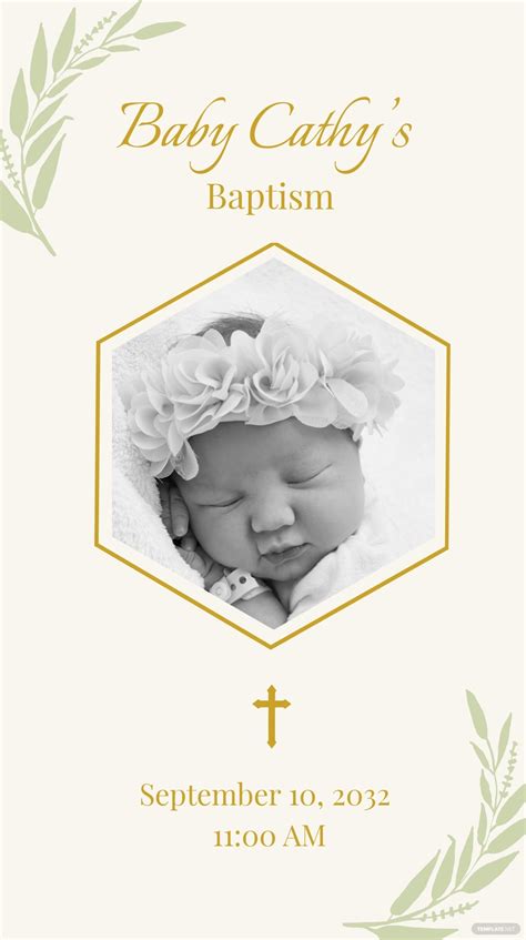 Baptism Invitation Instagram Story Template - Edit Online & Download Example | Template.net