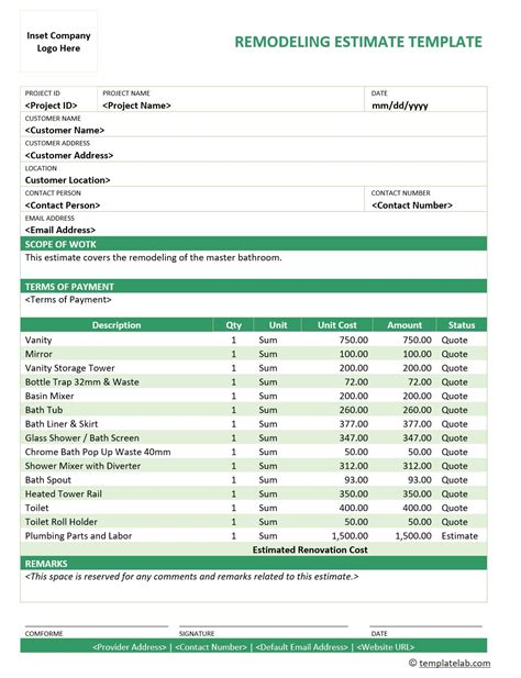 Fascinating Kitchen Cabinets Estimate Template | Estimate template ...