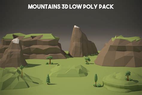 Mountain 3D Low Poly Models - CraftPix.net