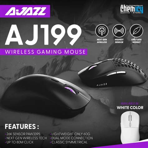 Jual Ajazz AJ199 / AJ-199 Ultra-Lightweight Wireless Gaming Mouse | Shopee Indonesia