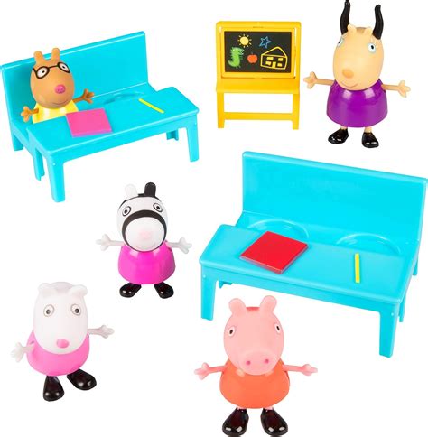 Jazwares Peppa Pig School Time Figure Playset, 8 Pieces - Includes ...