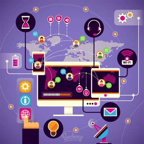 Communication technologies concept Vectors graphic art designs in editable .ai .eps .svg .cdr ...