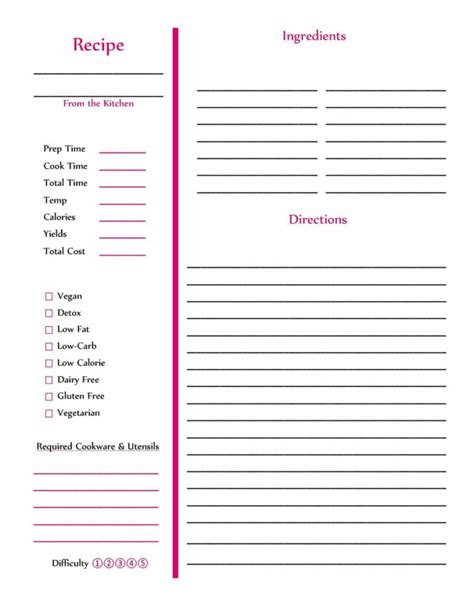 44 Perfect Cookbook Templates [+Recipe Book & Recipe Cards] For Blank ...