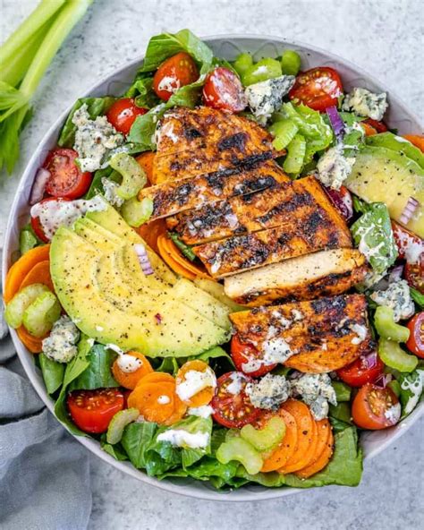 Delicious Grilled Buffalo Chicken Salad - Healthy Fitness Meals