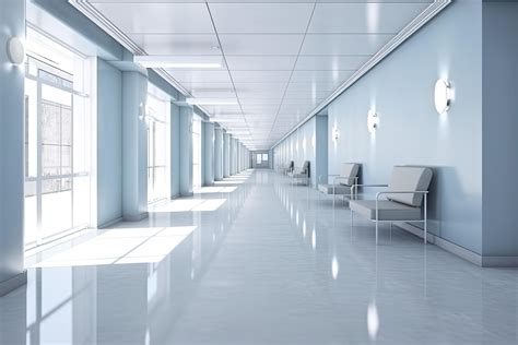 Long hospital bright corridor with rooms and blue seats 3D rendering 22189893 Stock Photo at ...