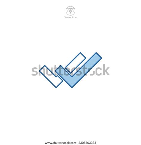 Double Check Mark Icon Symbol Template Stock Vector (Royalty Free ...