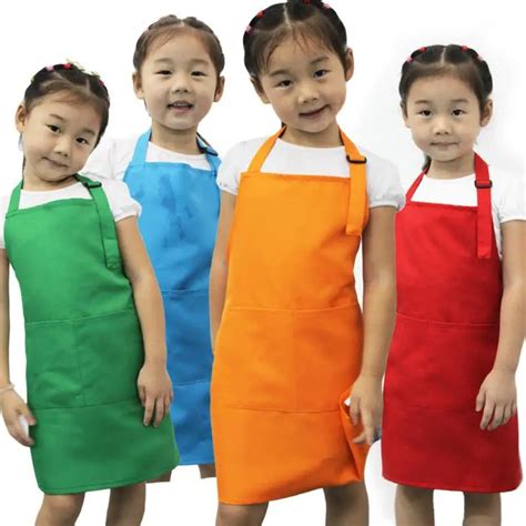 1PC New Cute Kids Child Children Apron Cooking Baking Apron Pink ...