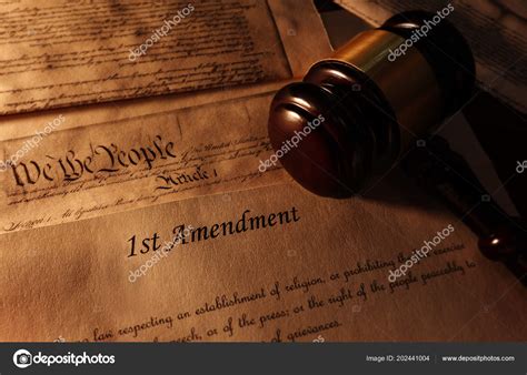 First Amendment Constitution Text Legal Gavel Stock Photo by ©zimmytws ...