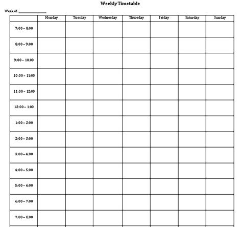 Timetable Templates Sample | Timetable template, Business template ...