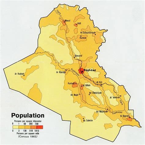 Iraq population map - Map of Iraq population (Western Asia - Asia)