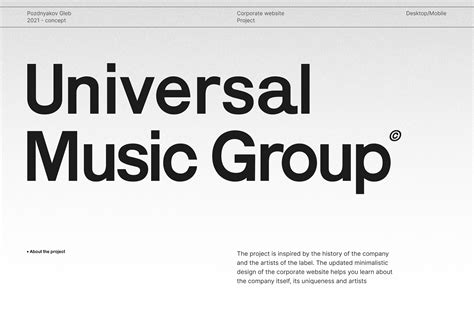 Universal Music Group - corporate website :: Behance