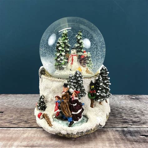 Snowman Forest Scene Musical Christmas Snow Globe By Garden Selections ...