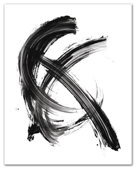 Black Brush Strokes Canvas Wall Art, 24x30 - Contemporary - Prints And Posters - by Designs ...