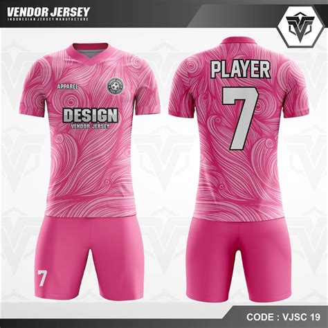 Desain Baju Futsal Code VJSC 19 Pink Keren | Vendor Jersey Printing