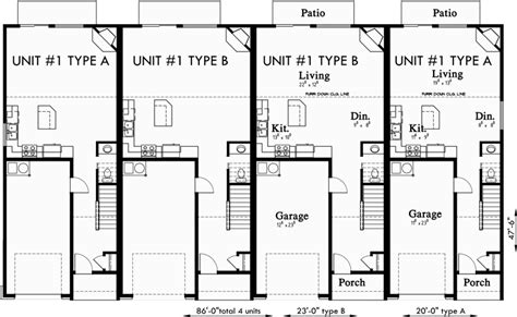 Garage Apartment Plans 4-plex - Home Design Ideas