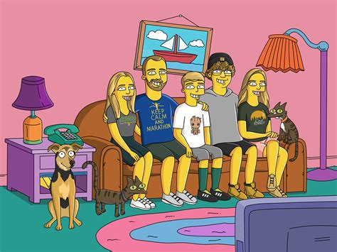 Simpsons Portrait,simpsons Family Portrait Custom, Simpsons Family Portrait Custom Canvas ...