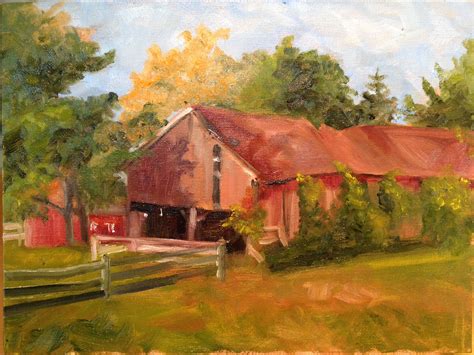 Oil on canvas of Old Barn at Hill Top Farm in Suffield Ct. | Old barn ...