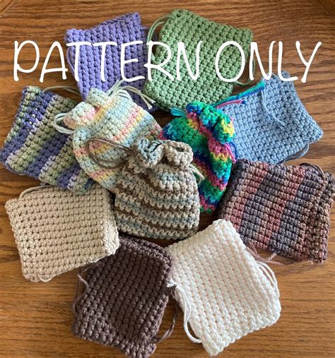 Crochet Drawstring Pouch PATTERN Onlybeginner Friendly Crochet Tutorial ...