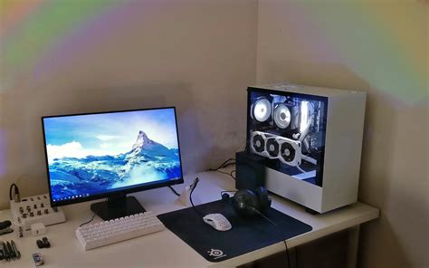 My black and white setup + a rainbow I made with an old CD : r/pcmasterrace