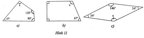 Cho tứ giác ABCD có góc C - góc D = 10 độ. Các tia phân giác của góc A ...