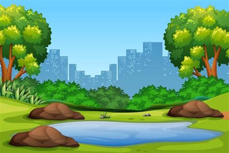 Green nature park background 302530 Vector Art at Vecteezy