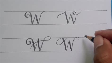 Calligraphy Handwriting Letter W in Cursive Design / How To Write ...