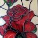 Red Rose an Art Nouveau Tiffany Style and Inspired 'rose' Leaded, Stained Glass Effect ...