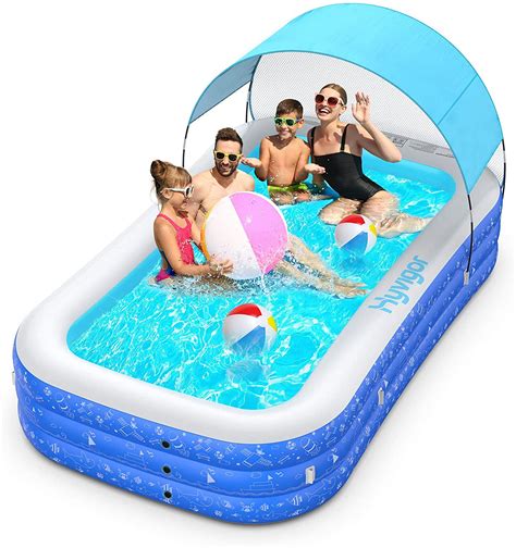 KCSD Inflatable Swimming Pool For Kids, 120"X72"X20" Blow Up ...