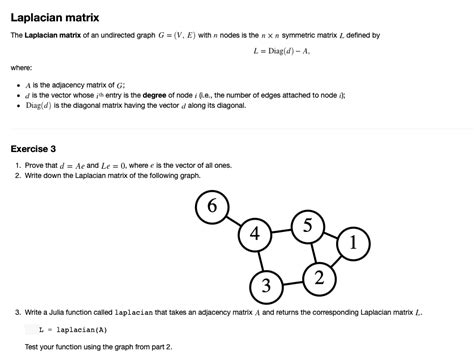 Solved = Laplacian matrix The Laplacian matrix of an | Chegg.com