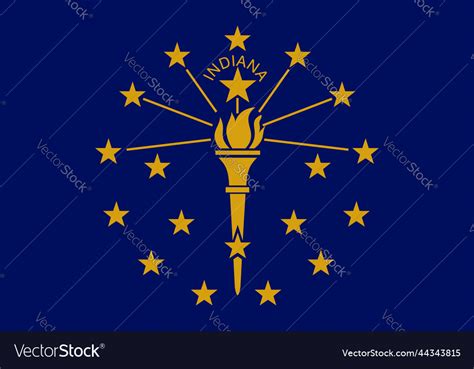 Flag of indiana official colors flat Royalty Free Vector