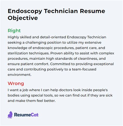 Top 17 Endoscopy Technician Resume Objective Examples