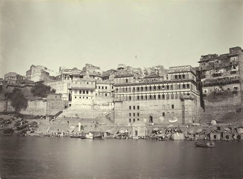 Benares (Varanasi) Ghats Photographed from River Ganges - 1905 - Old ...